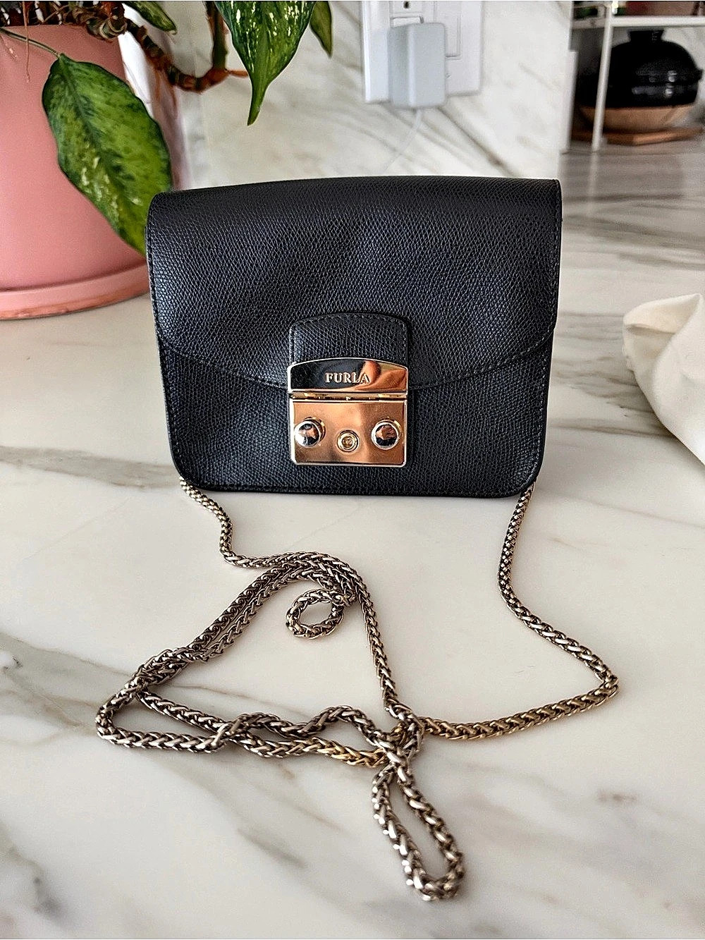 Furla Metropolis Mini Crossbody Bag Black